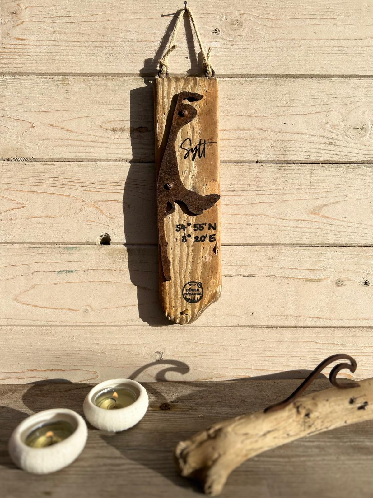 Driftwood-Schild Sylt · Koordinaten