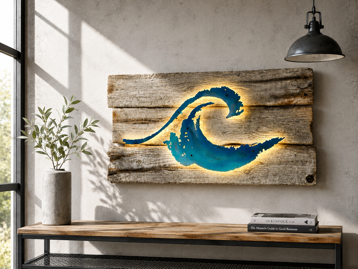 Driftwood-Welle Lampe