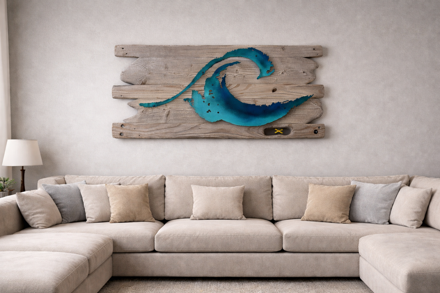 Driftwood-Welle Lampe