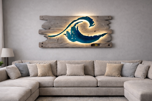 Driftwood-Welle Lampe