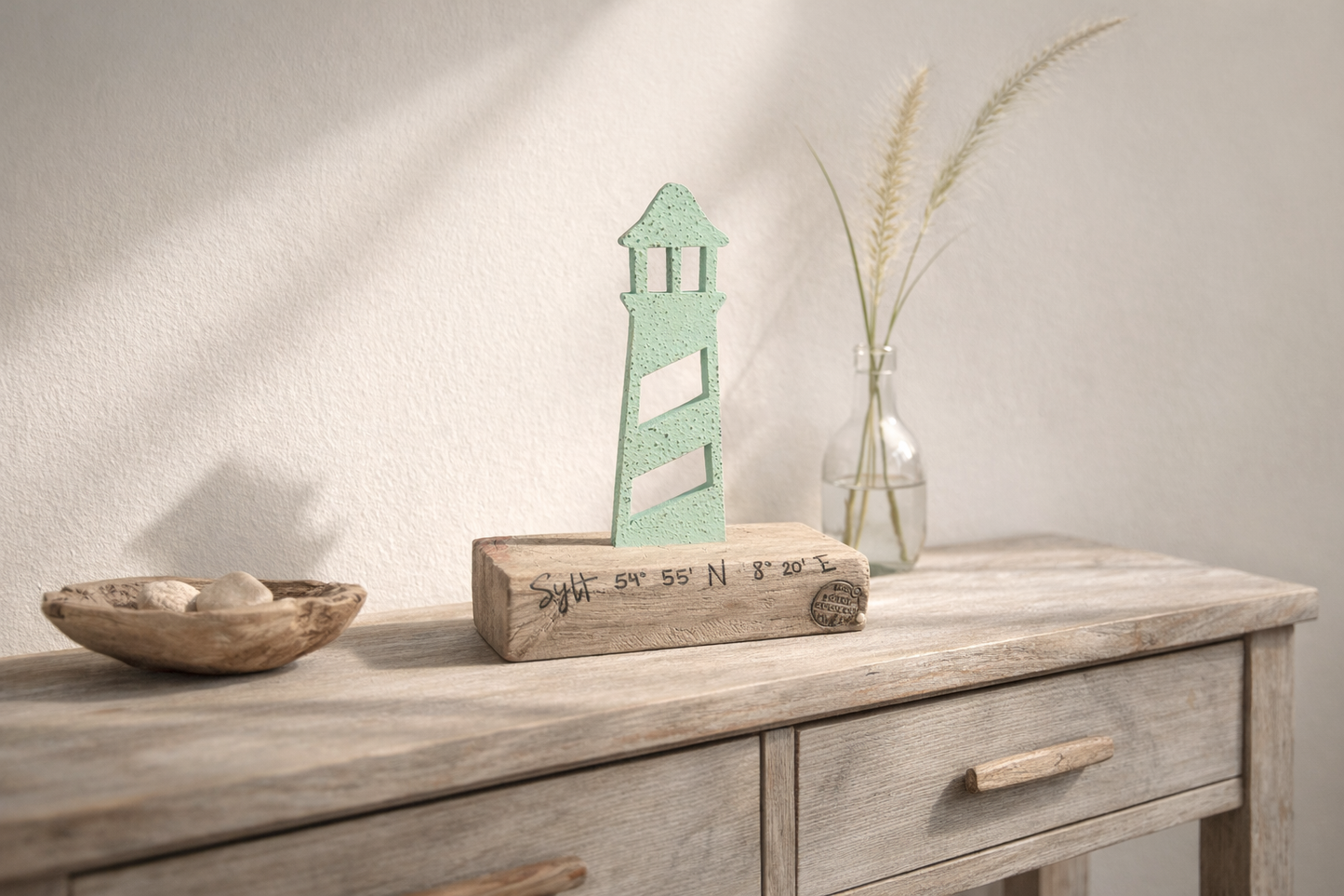 🌊 Driftwood Skulptur „Sylter Leuchtturm“ – Ein Stück Küste für Zuhause